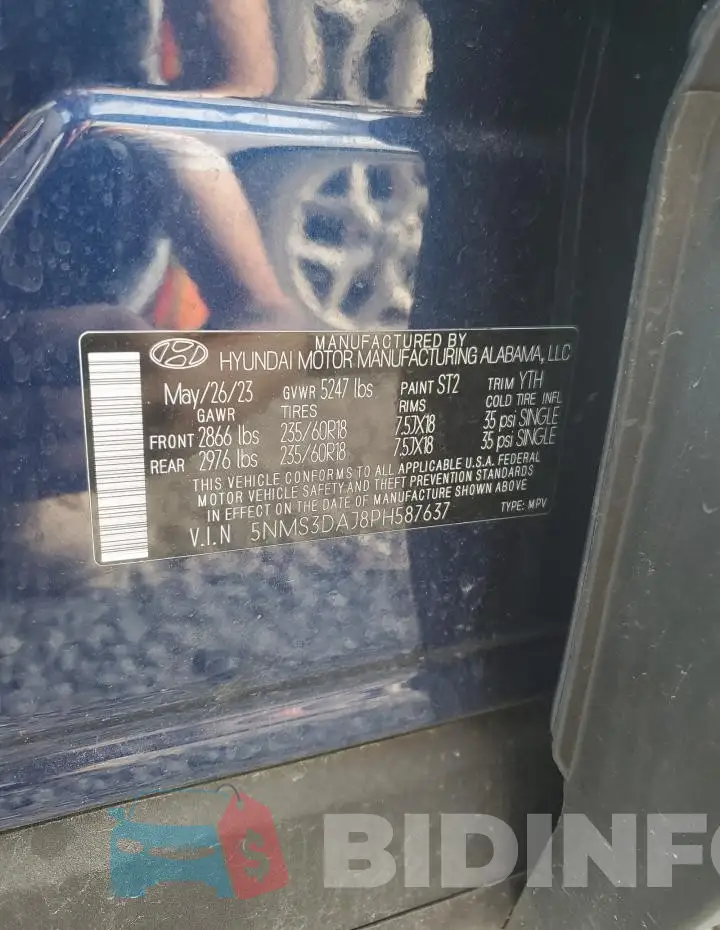 5NMS3DAJ8PH587637 Photo# 13