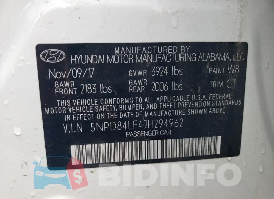 5NPD84LF4JH294962 Photo# 12