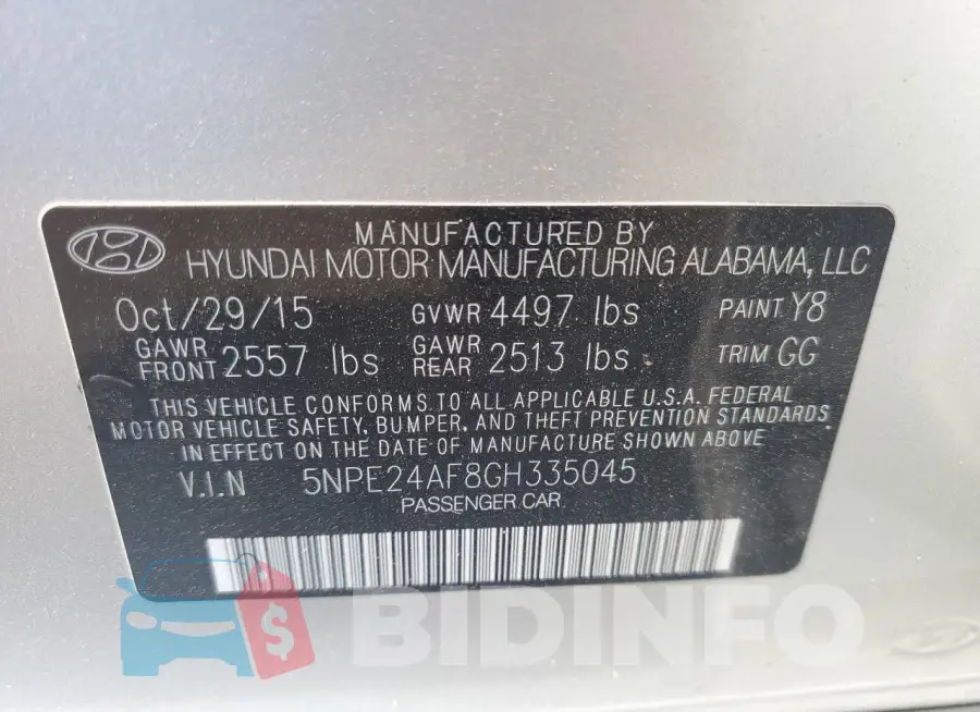 5NPE24AF8GH335045 Photo# 12