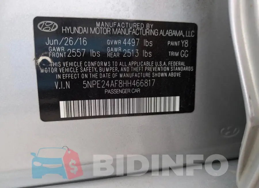 5NPE24AF8HH466817 Photo# 12