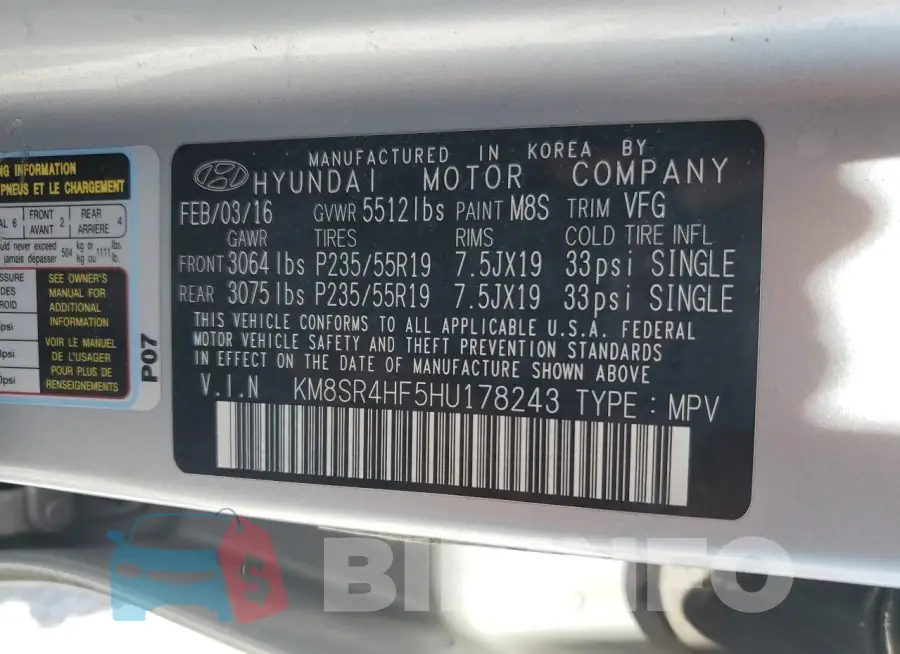KM8SR4HF5HU178243 Photo# 12