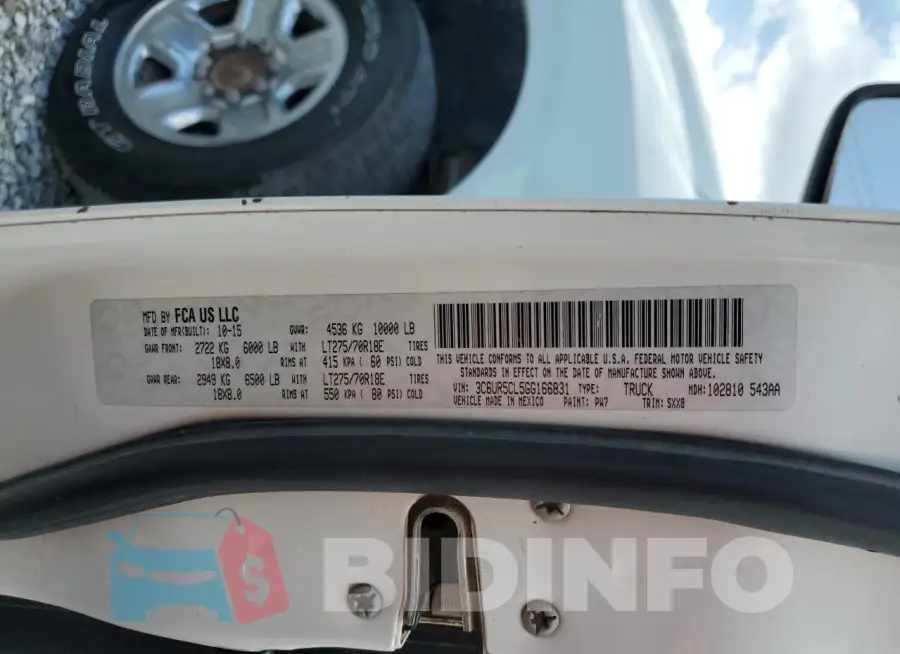 3C6UR5CL5GG166831 Photo# 12