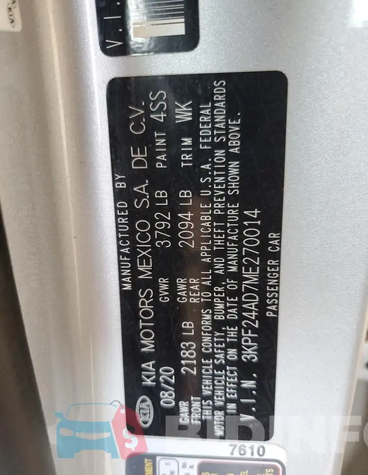 3KPF24AD7ME270014 Photo# 13