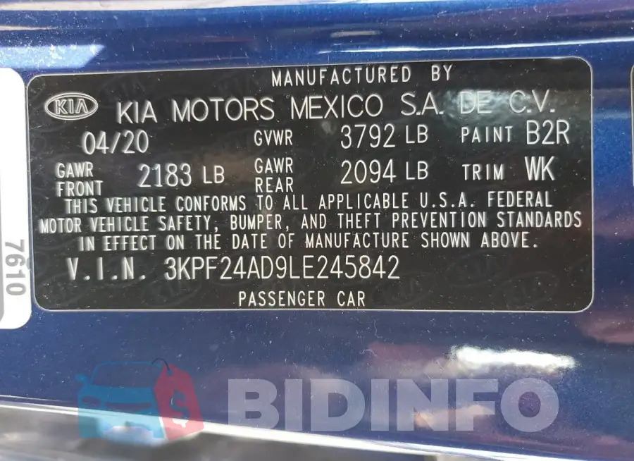 3KPF24AD9LE245842 Photo# 12