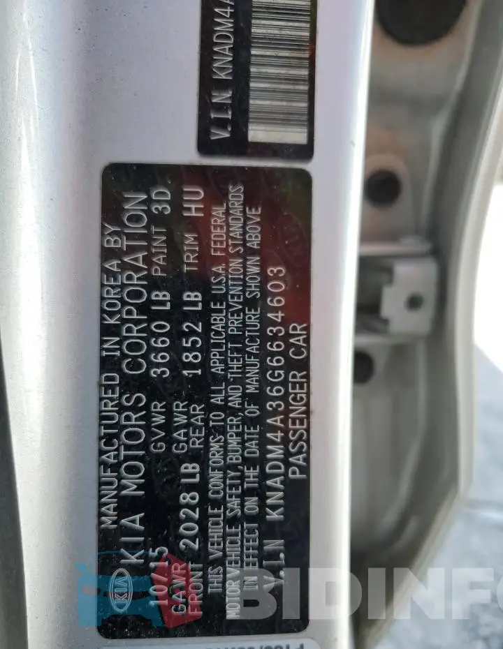 KNADM4A36G6634603 Photo# 12