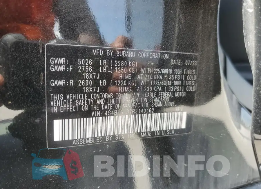 4S4BTGLD2R3140162 Photo# 13