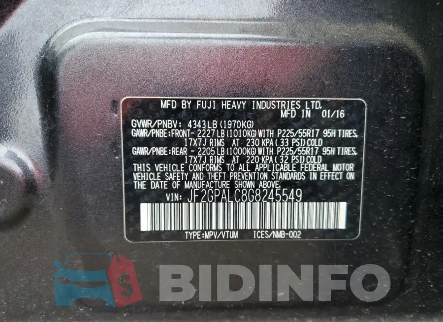 JF2GPALC8G8245549 Photo# 13