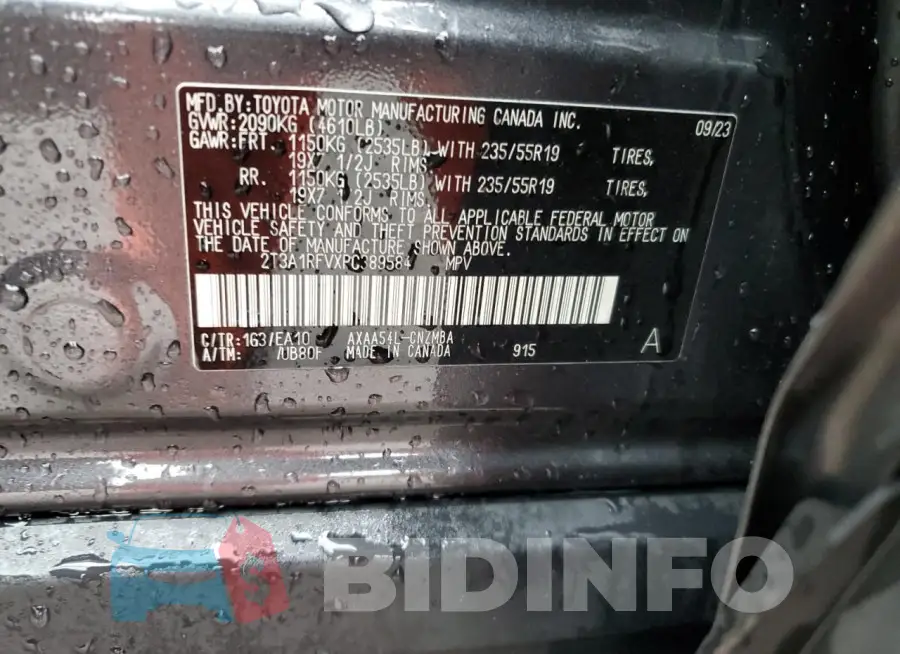 2T3A1RFVXPC389584 Photo# 13
