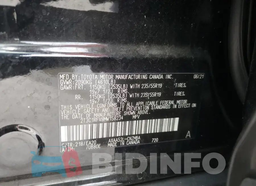 2T3C1RFV8MW158234 Photo# 14