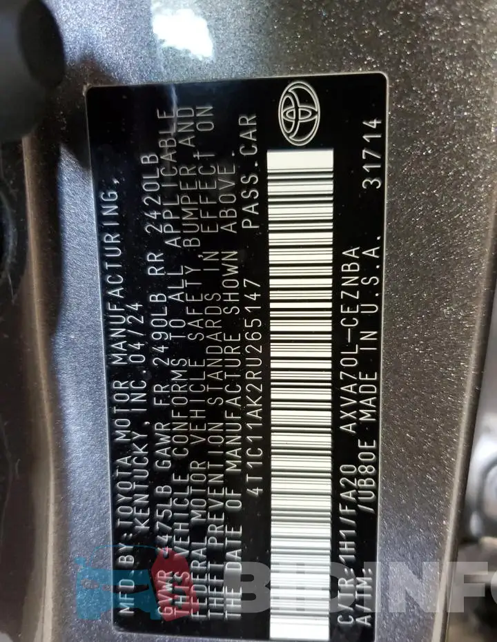 4T1C11AK2RU265147 Photo# 12