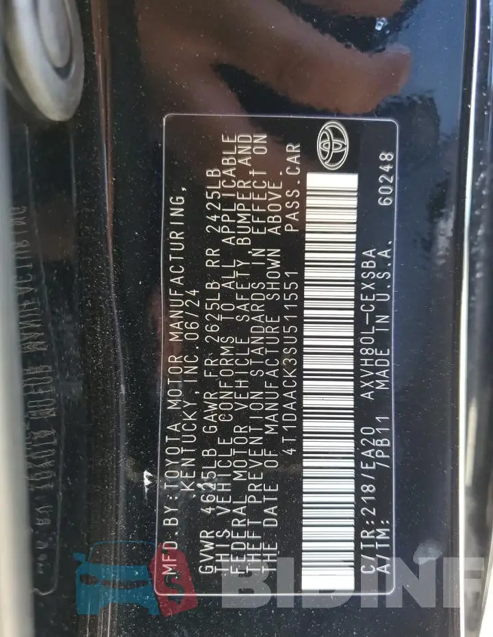 4T1DAACK3SU511551 Photo# 12
