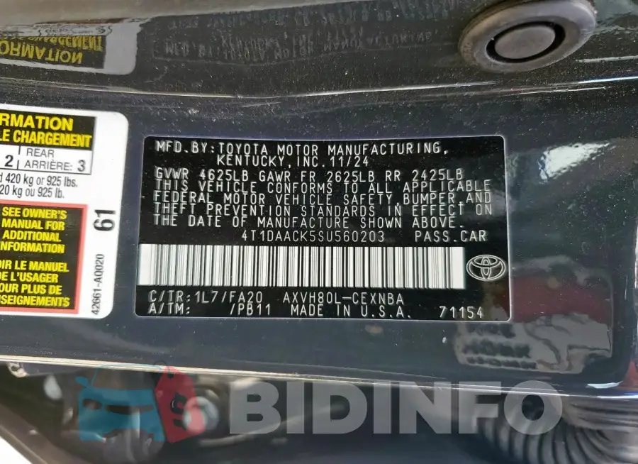 4T1DAACK5SU560203 Photo# 12
