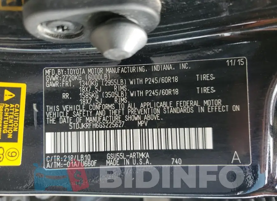 5TDJKRFH6GS225627 Photo# 13