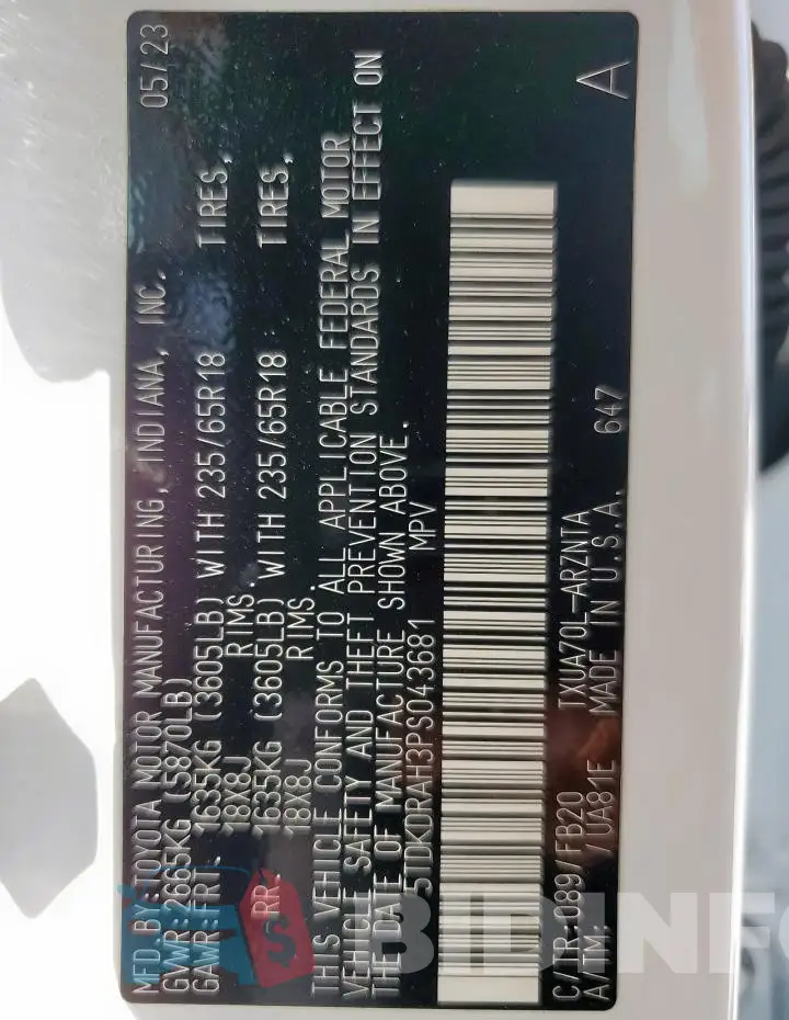 5TDKDRAH3PS043681 Photo# 13