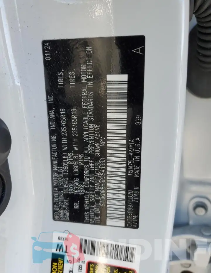 5TDKDRBH9RS541983 Photo# 14