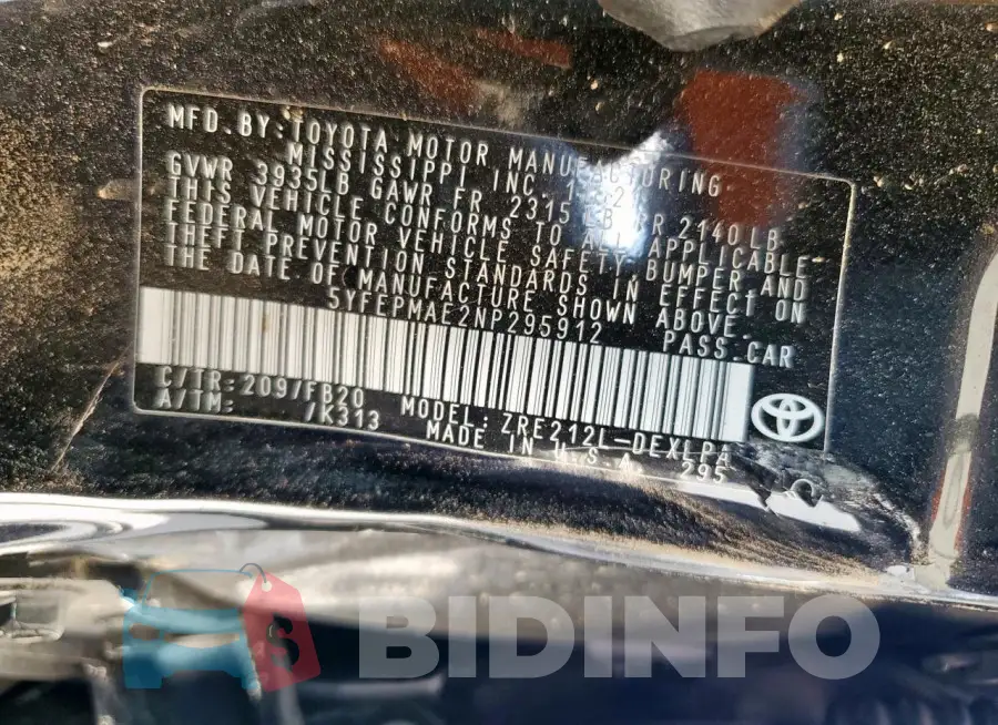 5YFEPMAE2NP295912 Photo# 12