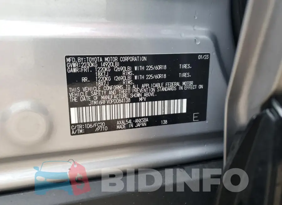 JTM16RFV0PD084138 Photo# 14