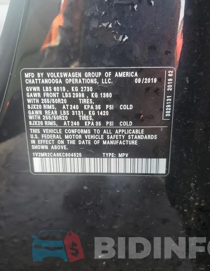 1V2MR2CA9KC604525 Photo# 12