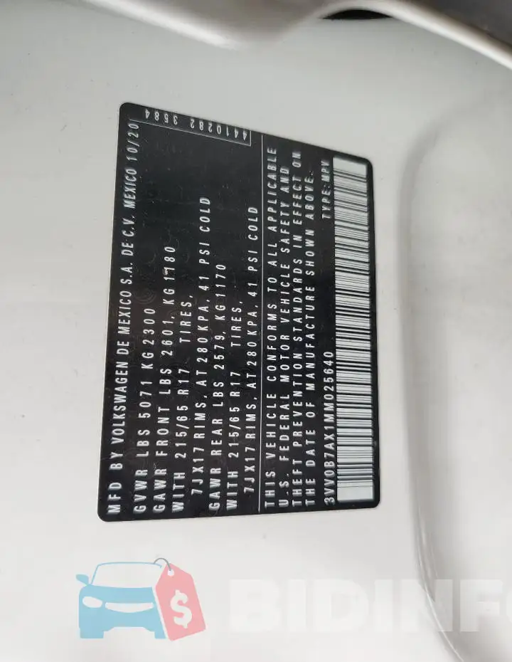 3VV0B7AX1MM025640 Photo# 13