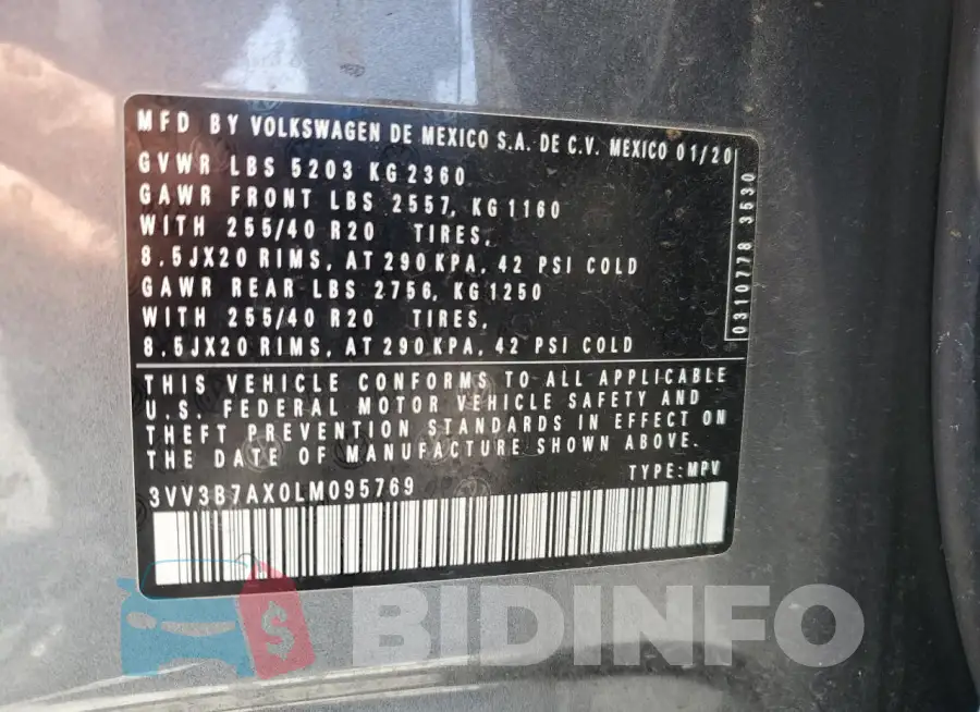 3VV3B7AX0LM095769 Photo# 12