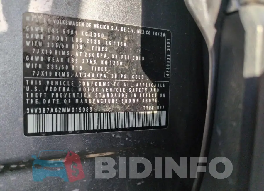 3VV3B7AX2MM019083 Photo# 14