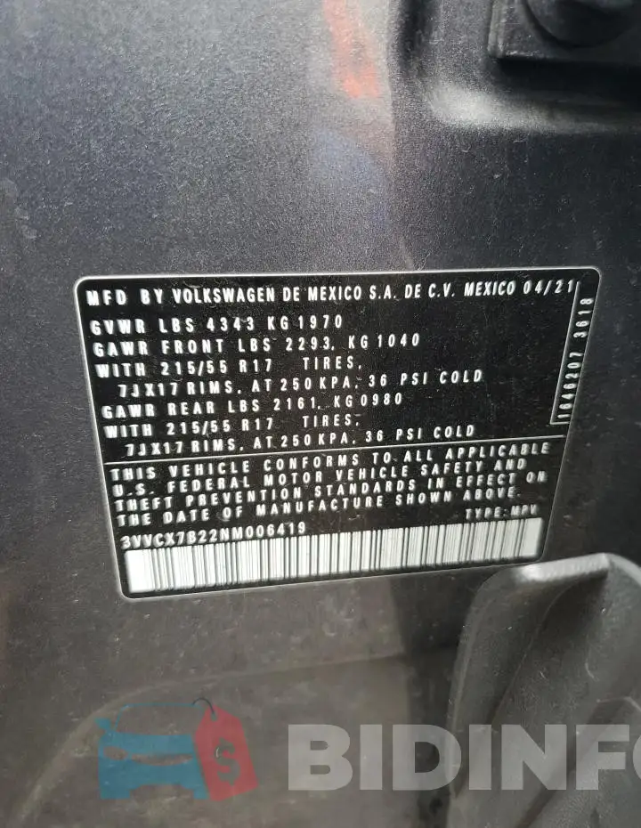 3VVCX7B22NM006419 Photo# 13