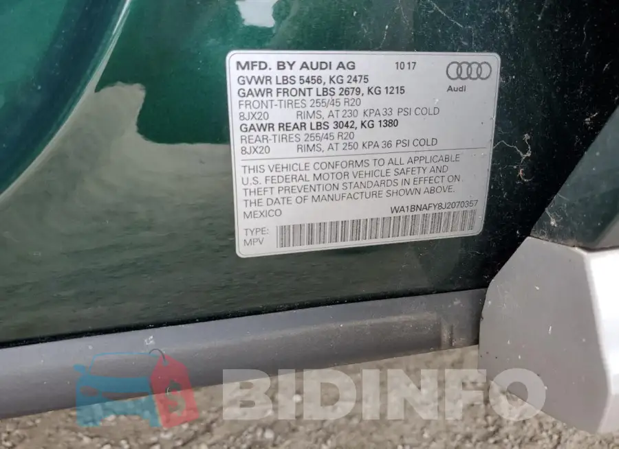 WA1BNAFY8J2070357 Photo# 14