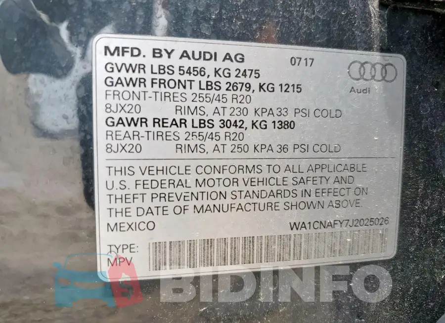 WA1CNAFY7J2025026 Photo# 14