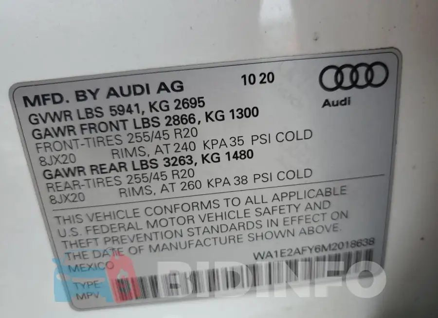 WA1E2AFY6M2018638 Photo# 14