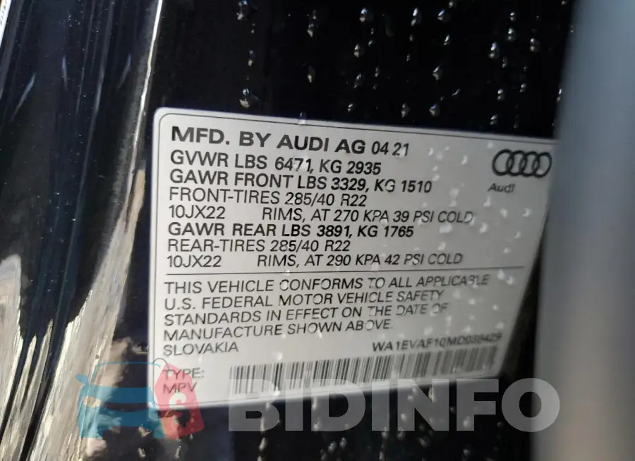 WA1EVAF10MD038429 Photo# 14