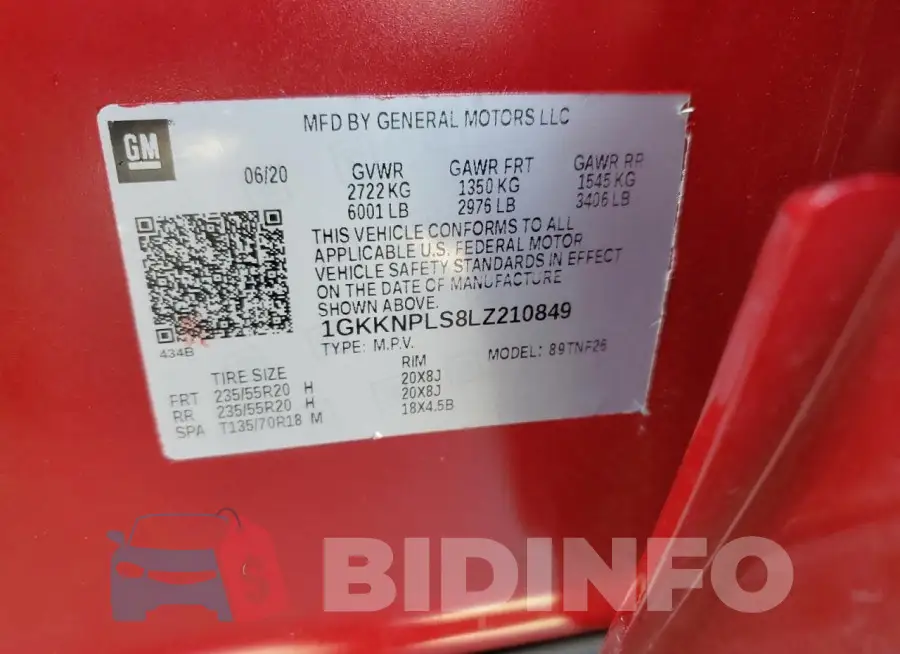 1GKKNPLS8LZ210849 Photo# 13