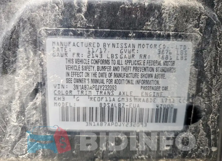 3N1AB7AP0JY232093 Photo# 13
