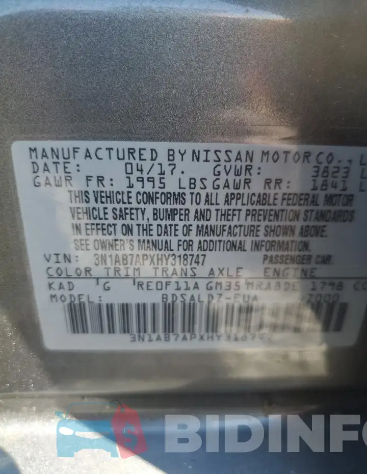 3N1AB7APXHY318747 Photo# 12