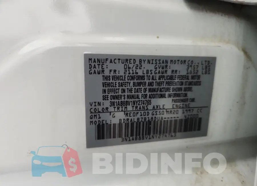 3N1AB8BV1NY274765 Photo# 12