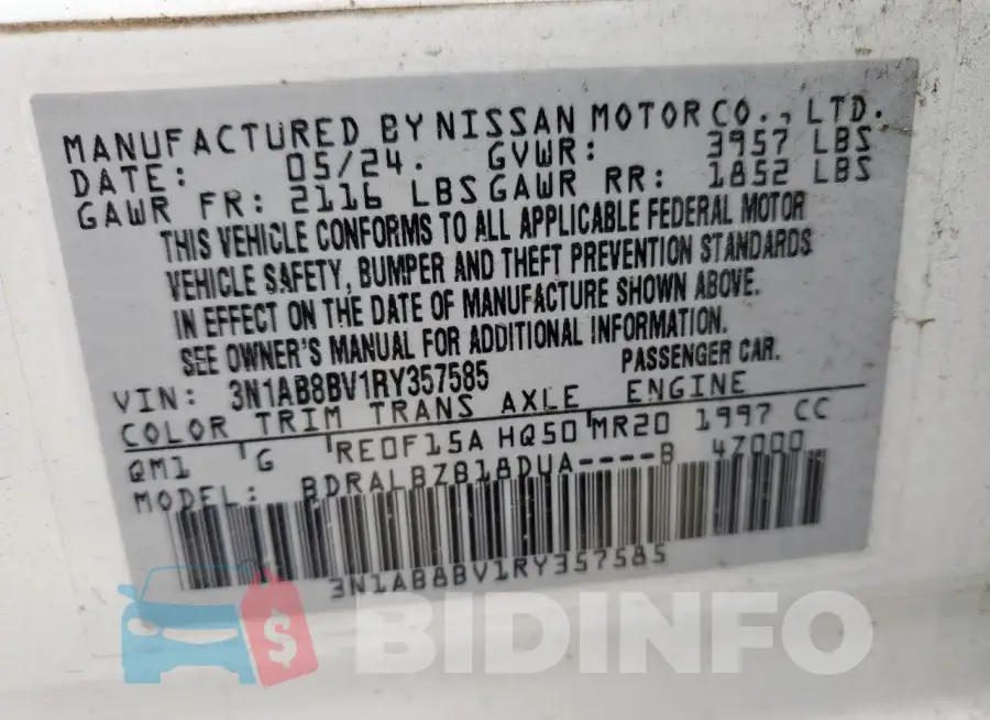 3N1AB8BV1RY357585 Photo# 13