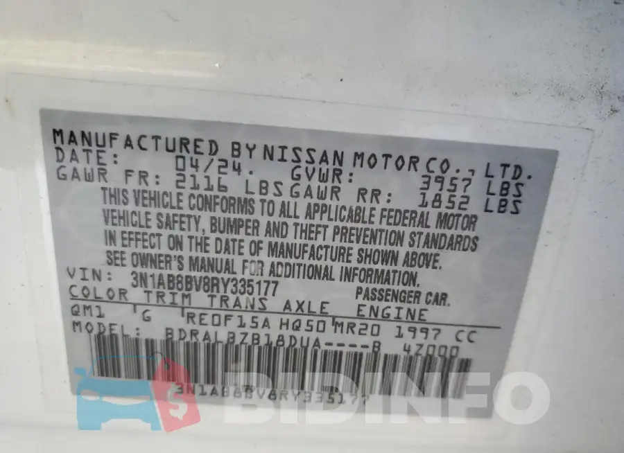 3N1AB8BV8RY335177 Photo# 13