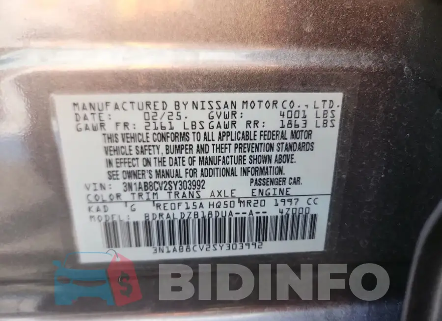 3N1AB8CV2SY303992 Photo# 12