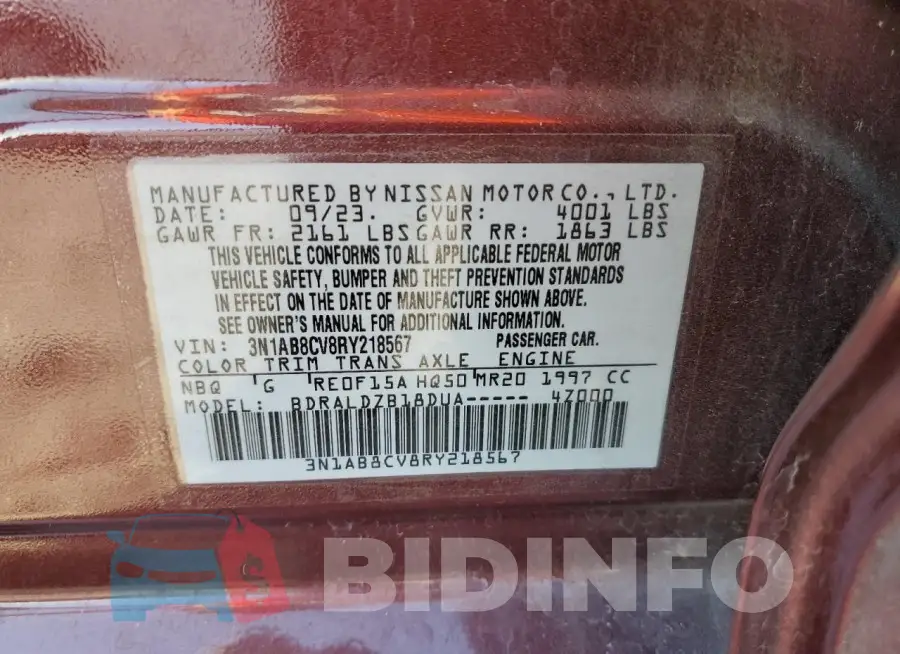 3N1AB8CV8RY218567 Photo# 12