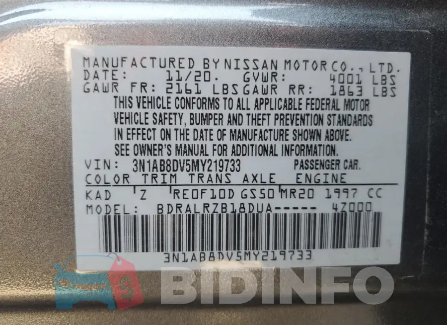 3N1AB8DV5MY219733 Photo# 12