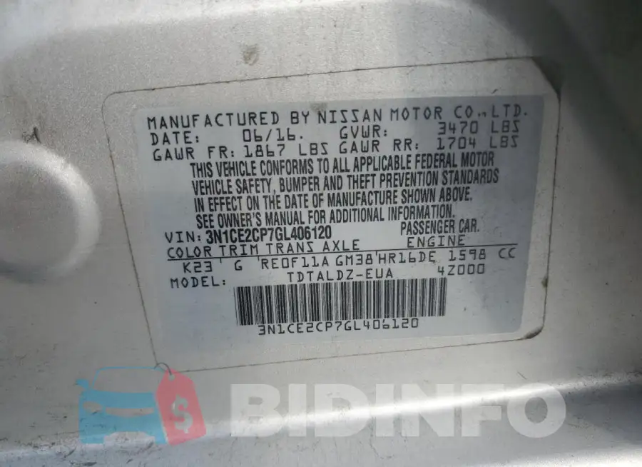 3N1CE2CP7GL406120 Photo# 12