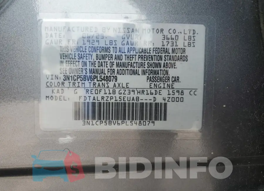 3N1CP5BV6PL548079 Photo# 14