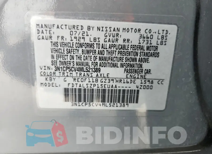 3N1CP5CV4ML521389 Photo# 14