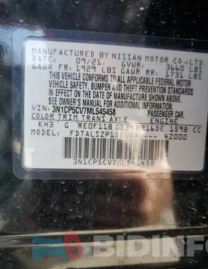 3N1CP5CV7ML545458 Photo# 13