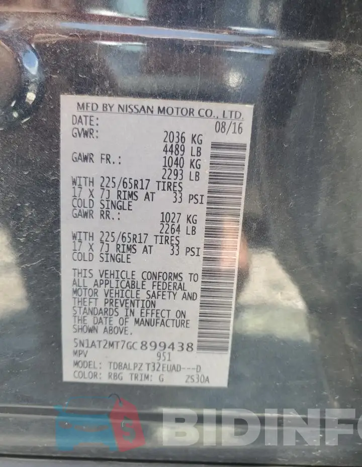 5N1AT2MT7GC899438 Photo# 14