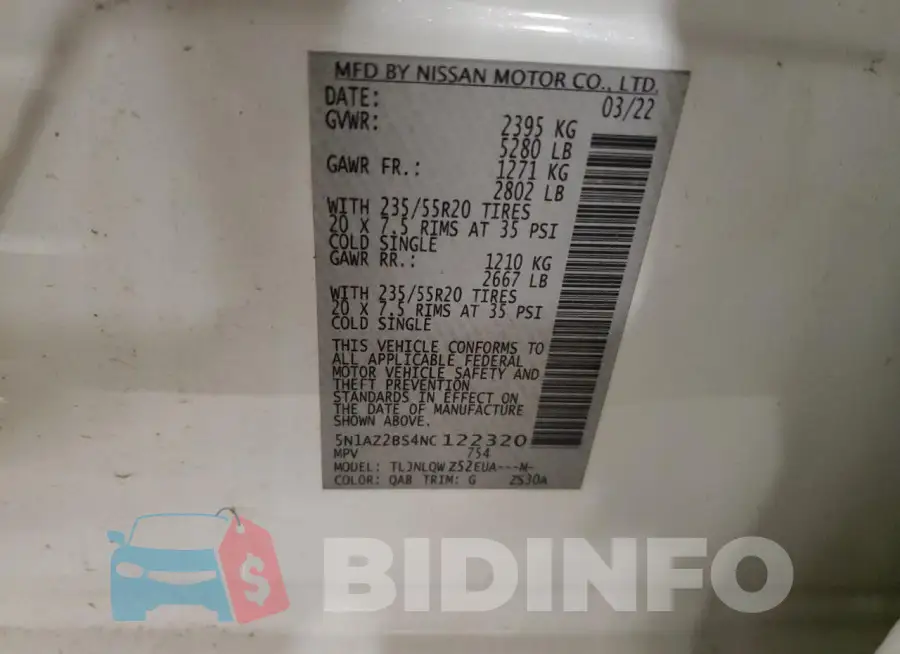 5N1AZ2BS4NC122320 Photo# 14