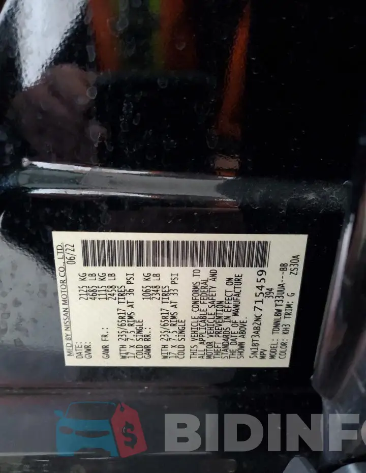 5N1BT3AB2NC715459 Photo# 14