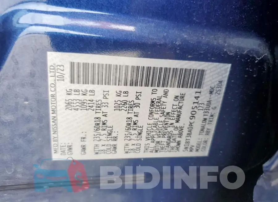 5N1BT3BA0PC905141 Photo# 13