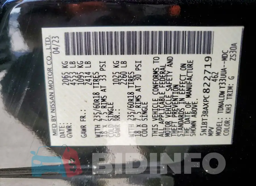 5N1BT3BAXPC822719 Photo# 13