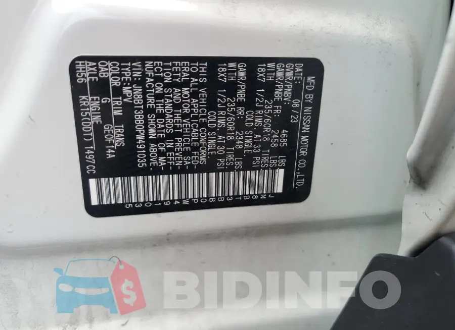 JN8BT3BB0PW491035 Photo# 14