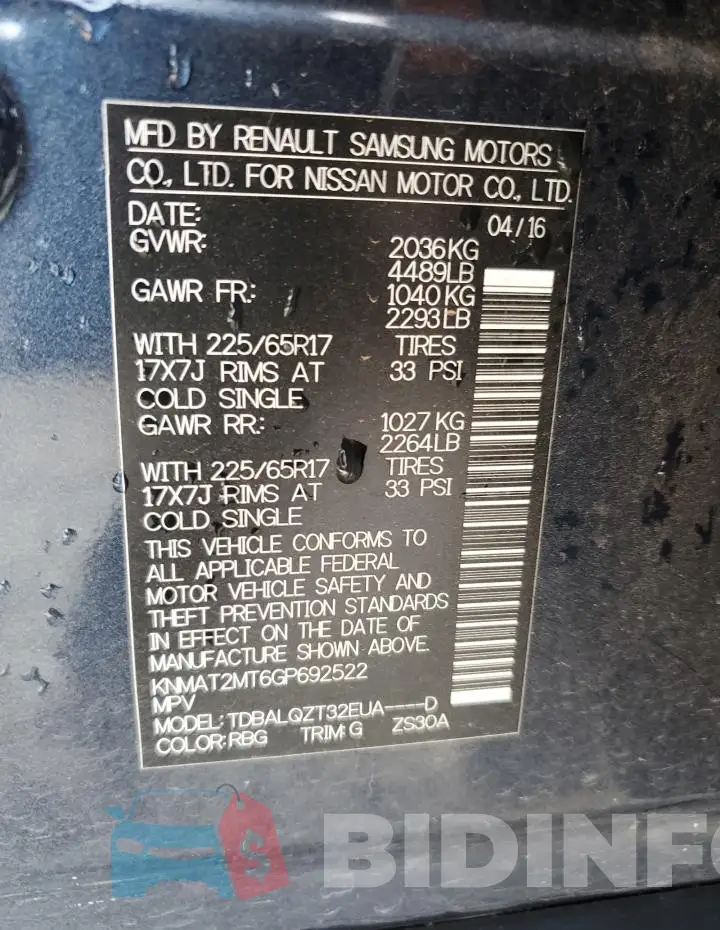 KNMAT2MT6GP692522 Photo# 13